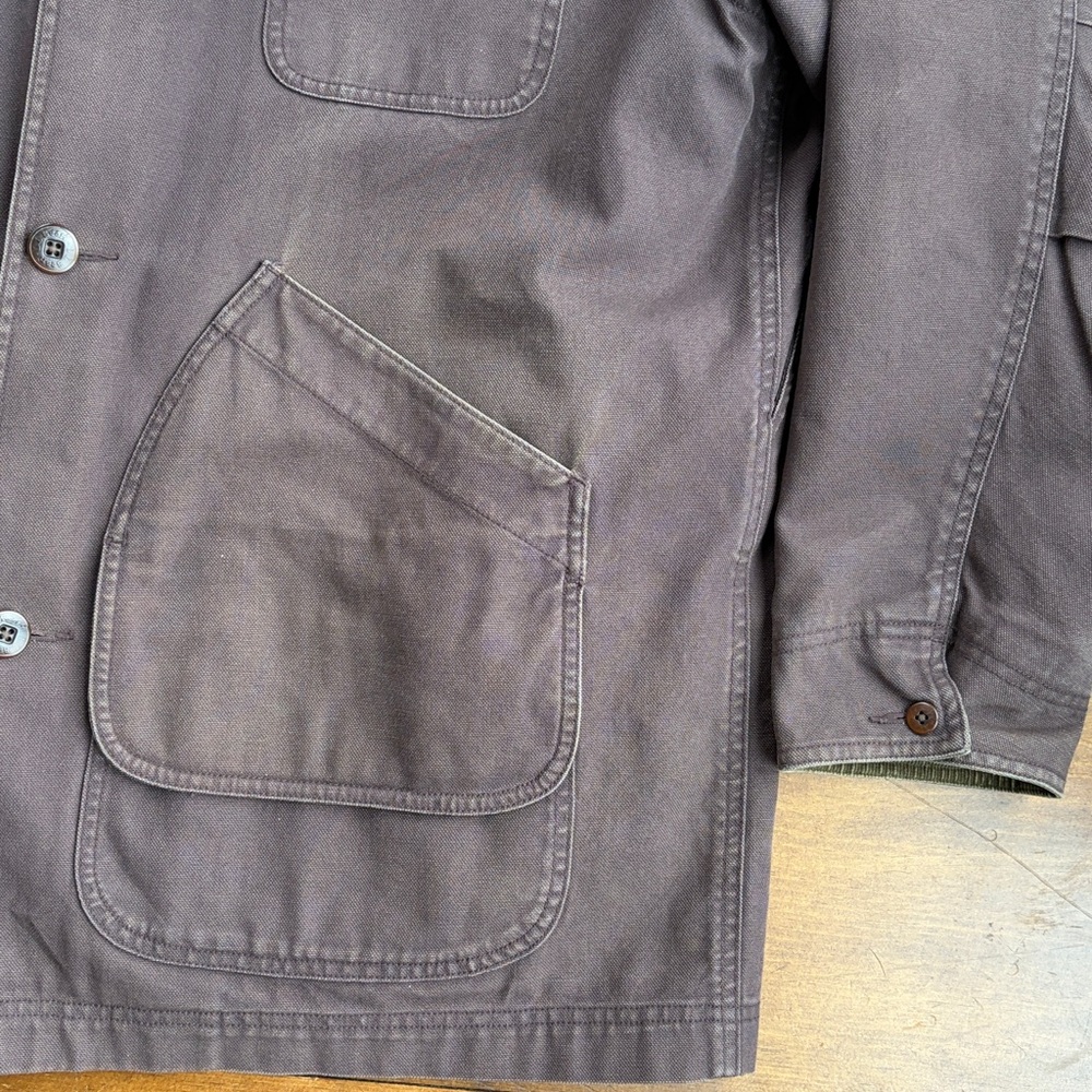 Vintage L.L. Bean Brown Canvas Field Coat Jacket Wool Plaid Lined Men's XL - Picture 7 of 15